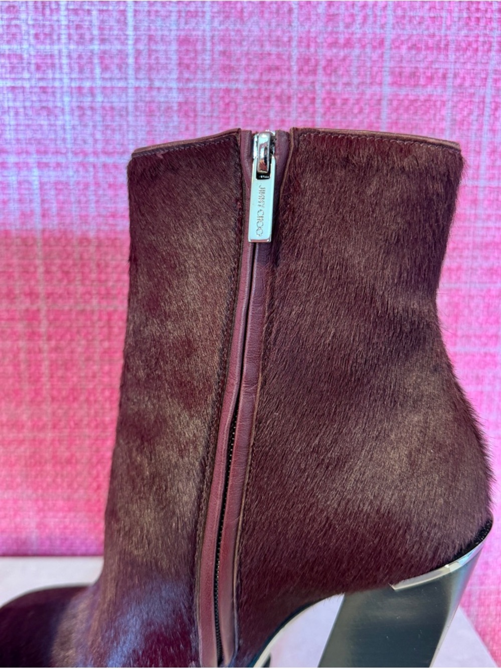 Jimmy Choo Madra 130 Pony Hair Boots – Bordeaux EU36 / US6 - Picture 7 of 10